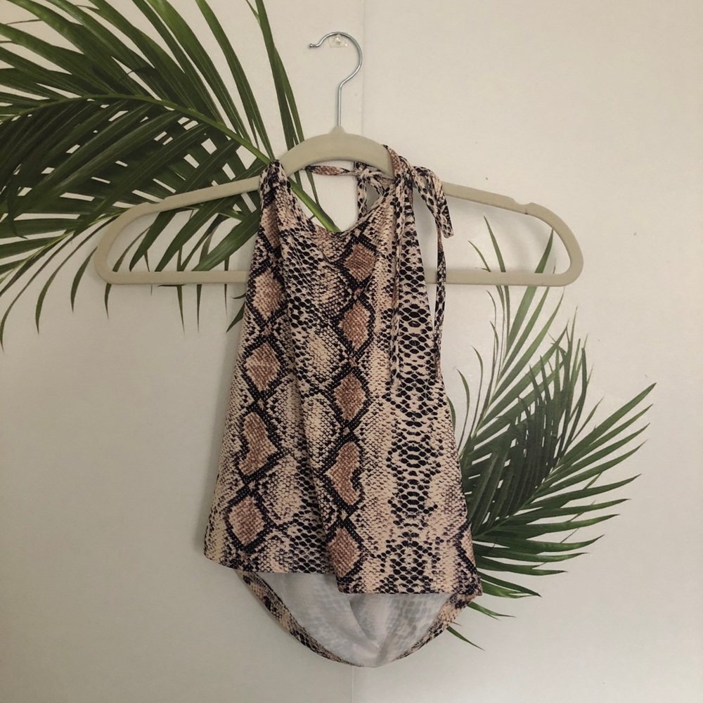 Snake Print Halter Top